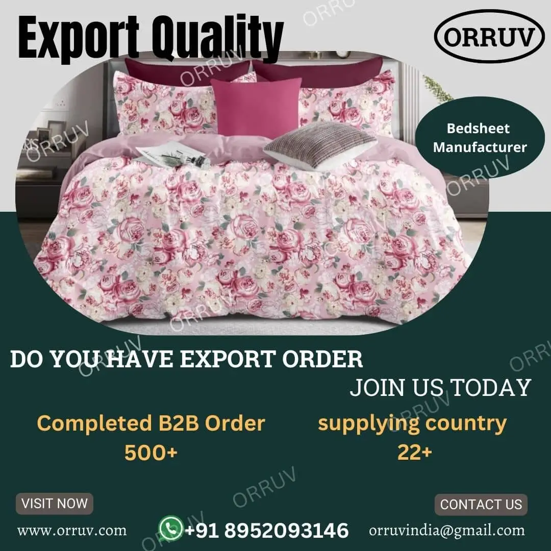 King Size Export Quality Bed Sheets with 2 Pillow Covers